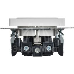 Розетка BRITE РС11-1-0-БрАБ 16А с заземл. без защ. шторок механизм арктич. бел. IEK BR-R11-16-K91