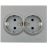 Розетка 2-м СП VESNA с заземл. ПБТ платина LEZARD 742-3500-127B