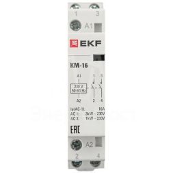Контактор модульный КМ 16А 2NО (1 мод.) EKF km-1-16-20