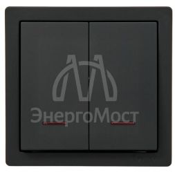 Выключатель 2-клав. с инд. LETO черн. бархат LEZARD 752-4200-112