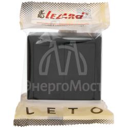 Выключатель 2-клав. с инд. LETO черн. бархат LEZARD 752-4200-112
