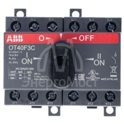 Рубильник реверсивный OT40F3C 40А (23А AC23) ABB 1SCA104913R1001