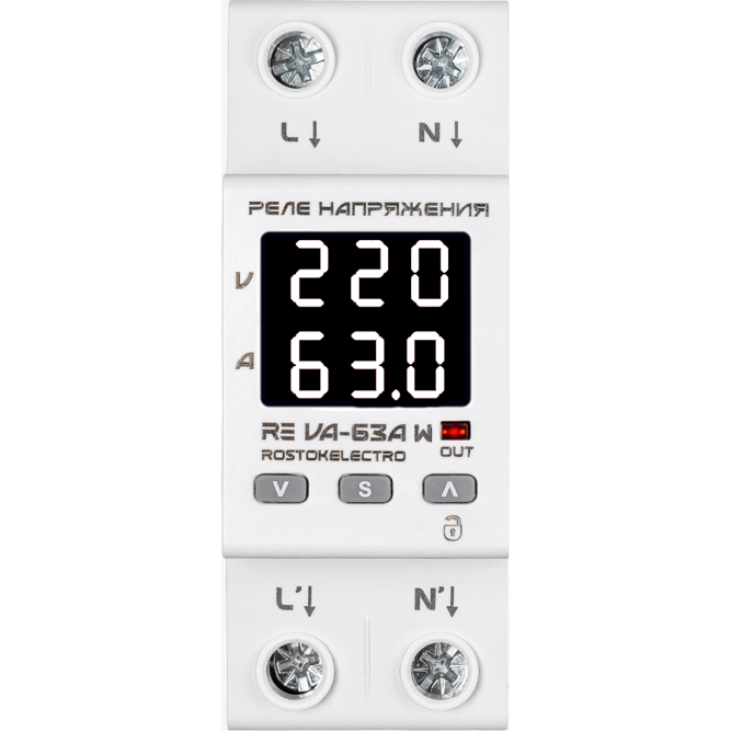 Реле напряжения с контролем тока RE VA-63А W