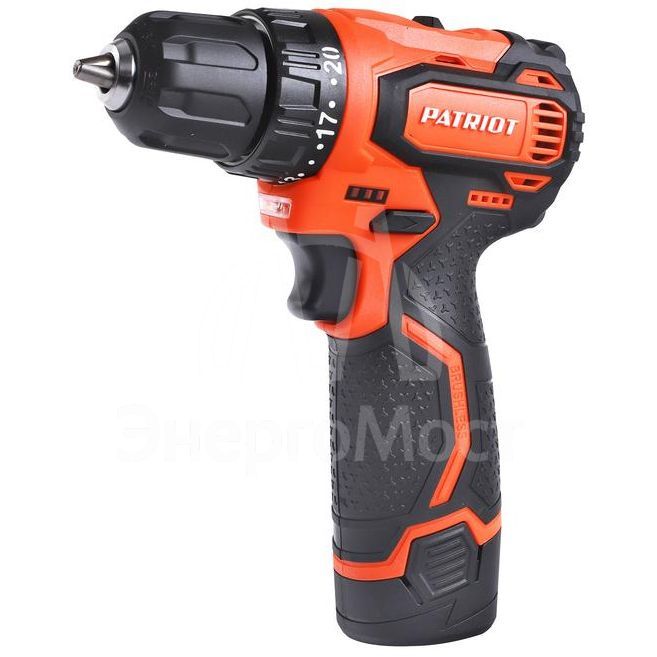 Дрель-шуруповерт аккумуляторная BR 367Li две АКБ Li-Ion 12В 2.0А.ч 35Нм 2 скорости кейс PATRIOT 180201367