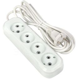 Удлинитель 4х2м без заземл. 10А IP20 Эксперт 2.2кВт ПВС 2х0.75 PROxima EKF UBA10-275-4-02