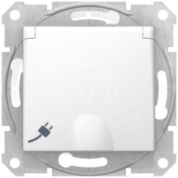 Механизм розетки 1-м СП Sedna 16А IP44 с защ. крышкой защ. шторки с заземл. быстрозажим. контакты бел. SchE SDN3100521