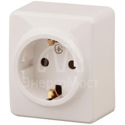 Розетка 1-м ОП Эра Эксперт 11-2203-02 16А IP20 250В 2P+E Schuko сл. кость Эра Б0020686
