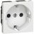 Механизм розетки 1-м СП Mosaic New 2мод. 2К+З защ. шторки винт. клеммы нем. станд. с заземл. бел. Leg 077213