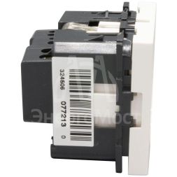 Механизм розетки 1-м СП Mosaic New 2мод. 2К+З защ. шторки винт. клеммы нем. станд. с заземл. бел. Leg 077213