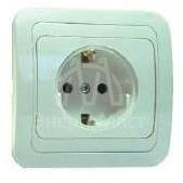Розетка 1-м СП Mimoza 16А IP20 с заземл. бел./бел. керам. основание Makel 12008