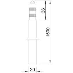 Стержень заземления безмуфтовый d20мм сталь гор. цинк. OBO 5000750