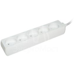 Удлинитель 5х5м без заземл. 10А IP20 У5 ПВС 2х0.75 IEK WYP10-06-05-05-N