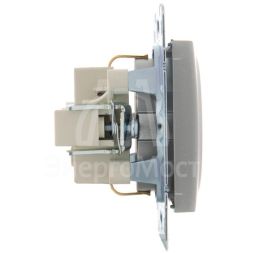 Механизм розетки 1-м СП KARINA термопласт с заземл. серебро мат. LEZARD 707-4388-122B