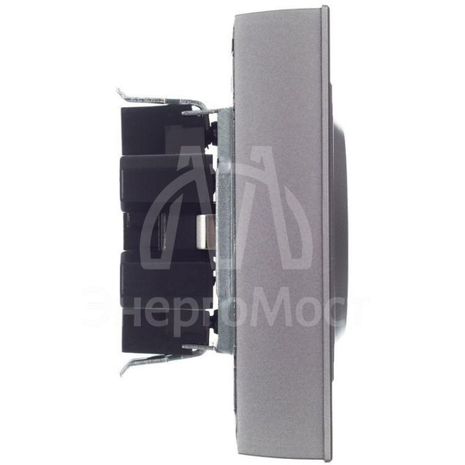 Розетка 2-м СП BRITE РСш12-3-БрС 16А в сборе с заземл. защ. шторки сталь IEK BR-R24-16-K46-F