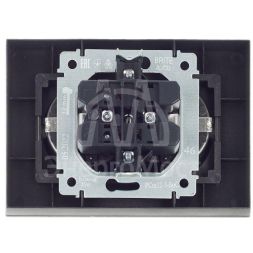 Розетка 2-м СП BRITE РСш12-3-БрС 16А в сборе с заземл. защ. шторки сталь IEK BR-R24-16-K46-F