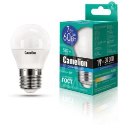 Лампа светодиодная LED7-G45/865/E27 7Вт 220В Camelion 12647