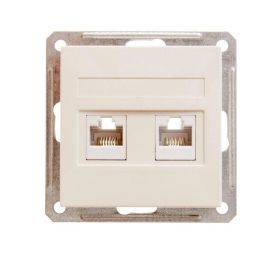 Розетка компьютерная 2-м СП W59 RJ45 кат.5E механизм сл. кость SE RSI-251KK5E-2-86