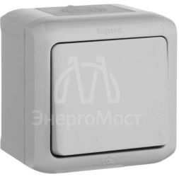 Переключатель на 2 направления 1-кл. ОП Quteo 10А IP44 250В 10AX сер. Leg 782334