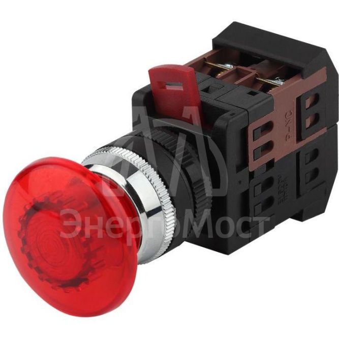Кнопка AEAL-22 &amp;quot;Грибок&amp;quot; d22мм 1з+1р 240В с фиксацией BBG60-AEAL-K04E красн. ЭРА Б0045638