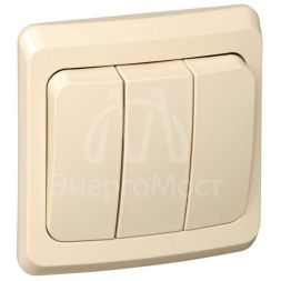 Выключатель 3-кл. СП Этюд 10А IP20 крем. SchE BC10-003K