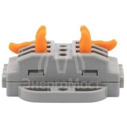 Клемма строительно-монтажная СМК проходная 3п 0.08-4кв.мм с монтажной площадкой сер. (блист.5шт) Rexant 07-6263-5