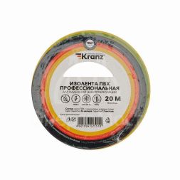 Изолента ПВХ профессиональная 0.18х19мм 20м желт./зел. Kranz KR-09-2807