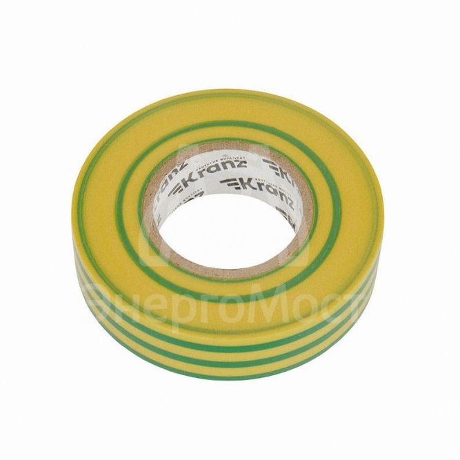 Изолента ПВХ профессиональная 0.18х19мм 20м желт./зел. Kranz KR-09-2807