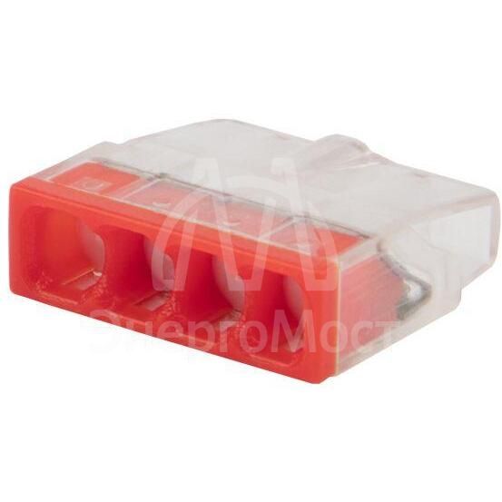 Экспресс-клемма строительно-монтажная СМК 2273-244 4-проводная 0.5-2.5кв.мм с пастой (уп.100шт) Rexant 07-3218