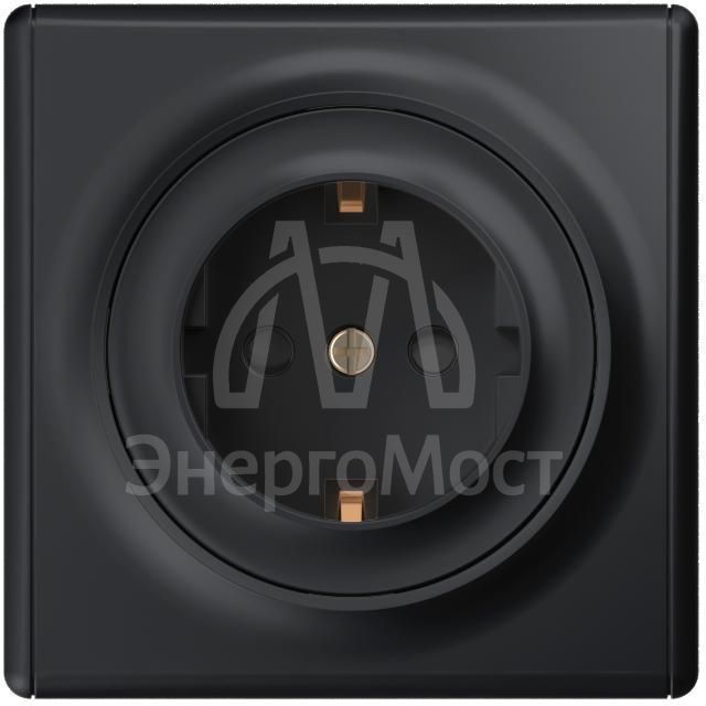 Розетка 1-м СП Florence 16А IP20 с заземл. защ. шторки винт. клеммы механизм черн. 1E10101303 OneKeyElectro 2172810