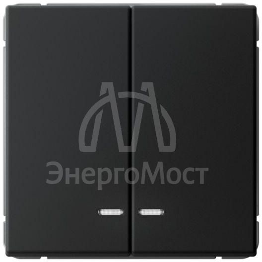 Выключатель 2-кл. ArtGallery (сх. 5а) 10AX с подсветкой механизм карбон SE GAL001053