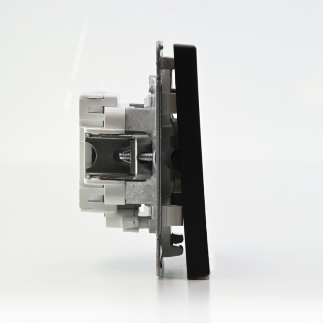 Выключатель 2-кл. ArtGallery (сх. 5а) 10AX с подсветкой механизм карбон SE GAL001053