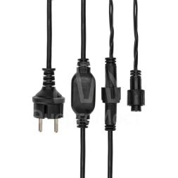 Гирлянда светодиодная &amp;quot;Айсикл&amp;quot; (бахрома) 4х0.6м 128LED тепл. бел. 8Вт 230В IP67 эффект мерцания провод каучук черн. Neon-Night 255-236