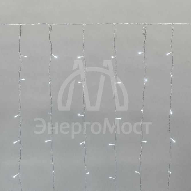 Гирлянда &amp;quot;Дождь&amp;quot; светодиодный 2х1.5м эффект мерцания прозр. провод IP44 230В диоды бел. 150 LED Neon-Night 235-515