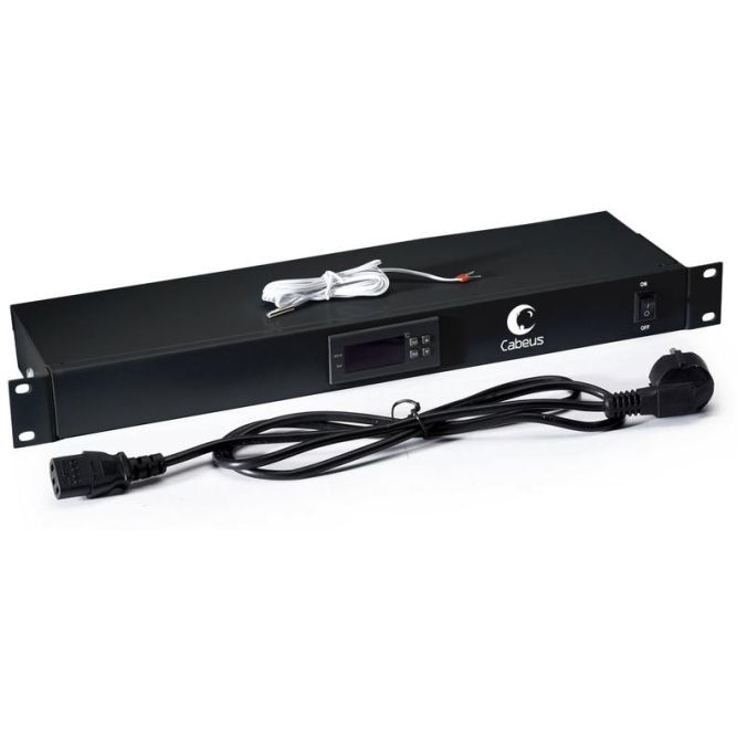 Панель микропроцессорная контрольная JG01-BK со встроен. термостатом для автомат. регулирования или управления вентиляторн. модулями черн. RAL 9004 Cabeus 8618c