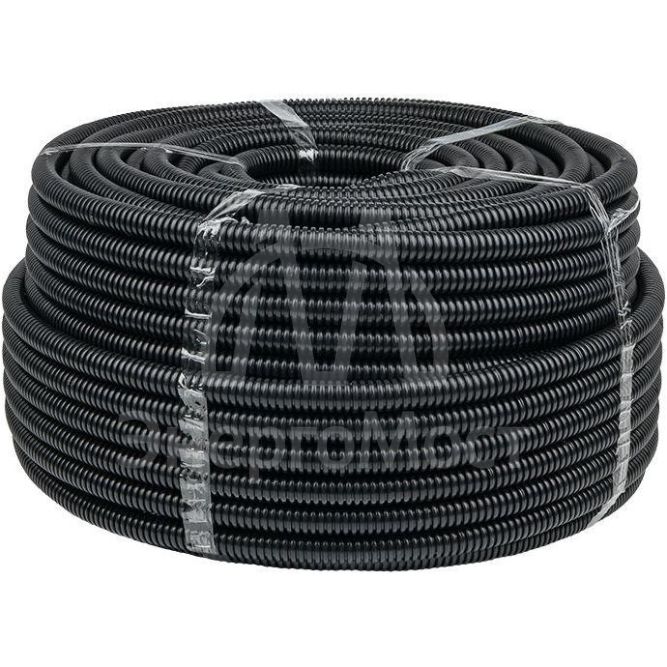 Труба гофрированная FRHF d20мм с протяжкой черн. (уп.100м) Plast PROxima EKF FRHF-20