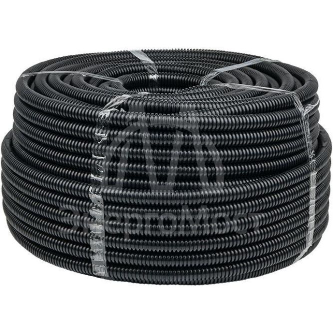 Труба гофрированная FRHF d20мм с протяжкой черн. (уп.100м) Plast PROxima EKF FRHF-20