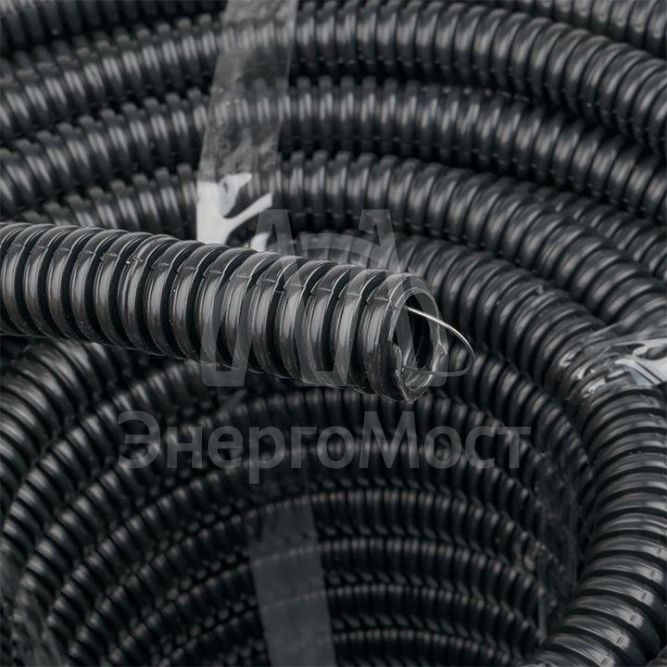Труба гофрированная FRHF d20мм с протяжкой черн. (уп.100м) Plast PROxima EKF FRHF-20