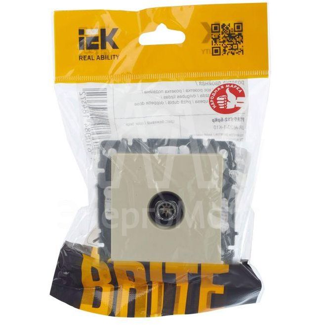 Розетка телевизионная оконечная TV СП Brite РТВ11-0-БрКр беж. IEK BR-A10-O-K10