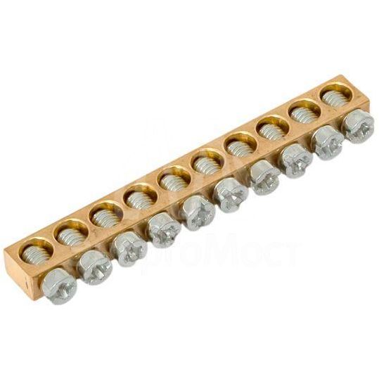 Шина PEN &amp;quot;ноль-земля&amp;quot; (6х9мм) 10 отв. для щитов Nova Unix Unix65 EKF nv-k10