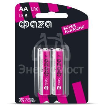 Элемент питания алкалиновый LR6 Super Alkaline BL-2 (уп.2шт) ФАZА 2858443