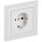 Розетка BRITE РСР14-1-0-БрАБ 16А в сборе с заземл. защ. шторки арктич. бел. IEK BR-R14-16-K91-F
