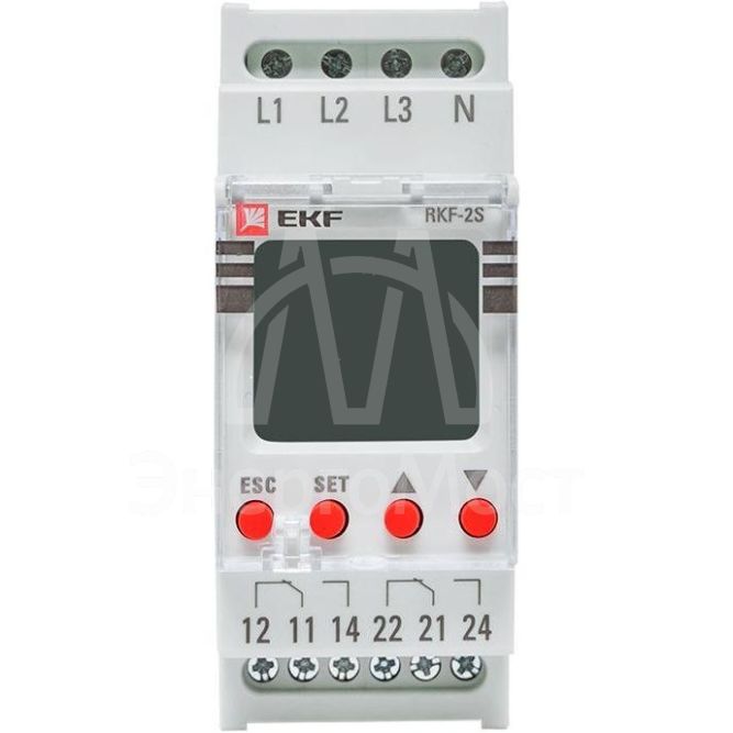 Реле контроля фаз с LCD дисплеем RKF-2S (с нейтралью) EKF rkf-2s