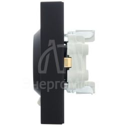 Розетка 2-м СП VESNA с заземл. ПБТ черн. бархат LEZARD 742-4200-127B