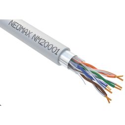Кабель витая пара F/UTP кат.5E 4х2х24AWG (0.52мм) solid CU PVC сер. (NM20001) (уп.305м) NEOMAX 109687