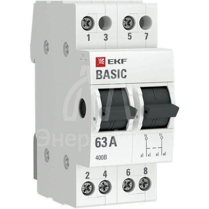 Переключатель трехпозиционный 2п 63А Basic EKF tps-2-63
