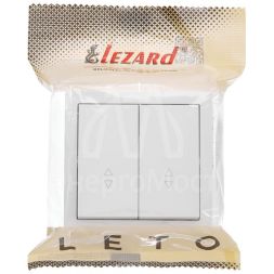 Выключатель 2-клав. проходной LETO бел. LEZARD 752-0200-106