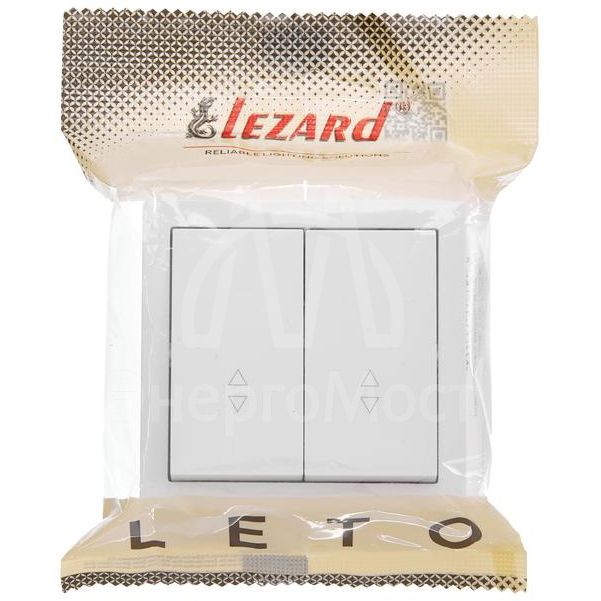 Выключатель 2-клав. проходной LETO бел. LEZARD 752-0200-106