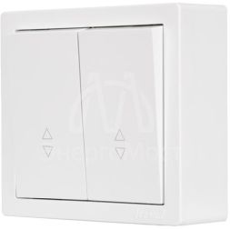 Выключатель 2-клав. проходной LETO бел. LEZARD 752-0200-106