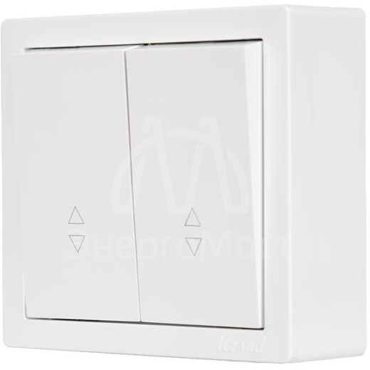 Выключатель 2-клав. проходной LETO бел. LEZARD 752-0200-106