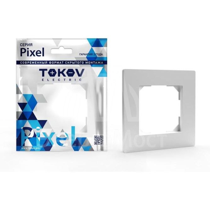 Рамка 1-м Pixel бел. TOKOV ELECTRIC TKE-PX-RM1-C01